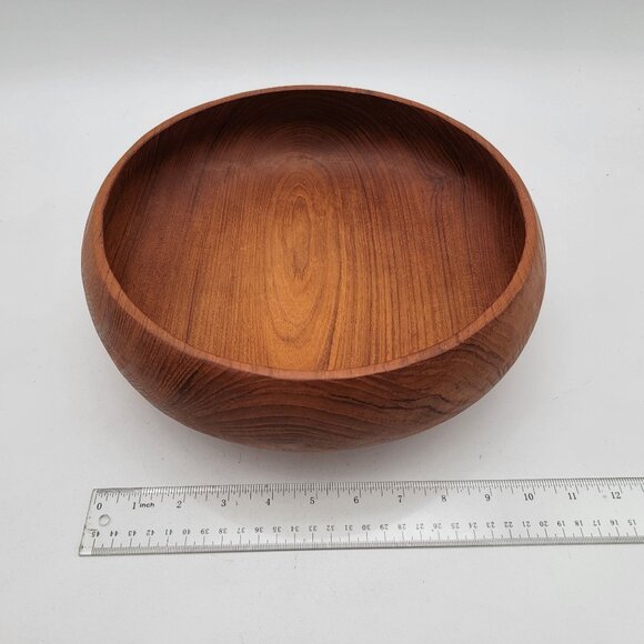 Vintage Teak Wood 7 Piece Salad Bowl Set - Picture 5 of 11